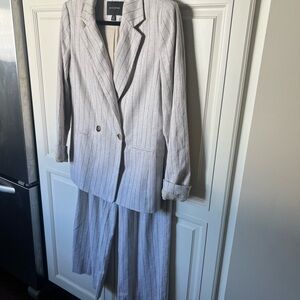 Banana Republic Cream Pinstripe Blazer
